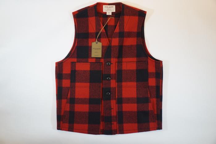 Mackinaw Wool Vest Plaid Red/Black Men - 1