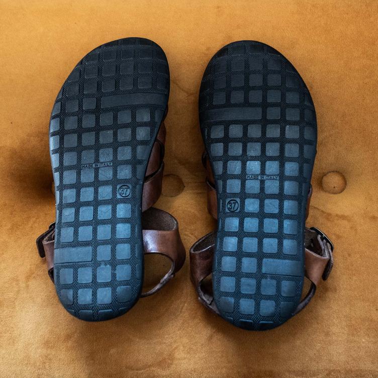 Leather Sandals Cross Women - 3