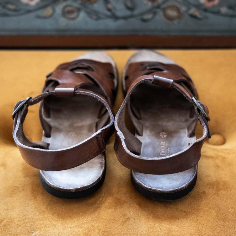 Leather Sandals Cross Women - 2