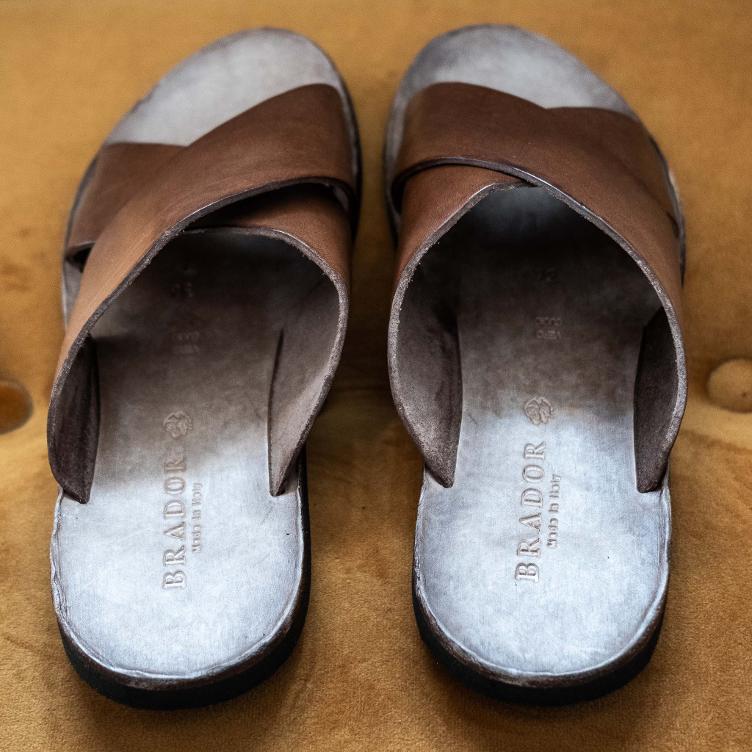 Leather Slipper Cross Wmn - 2