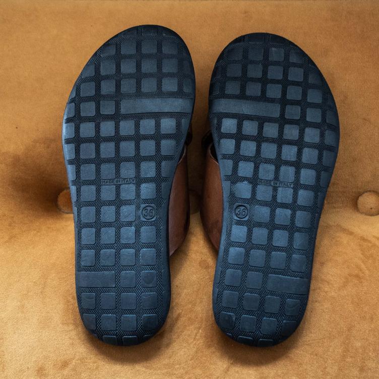 Leather Slipper Cross Wmn - 4