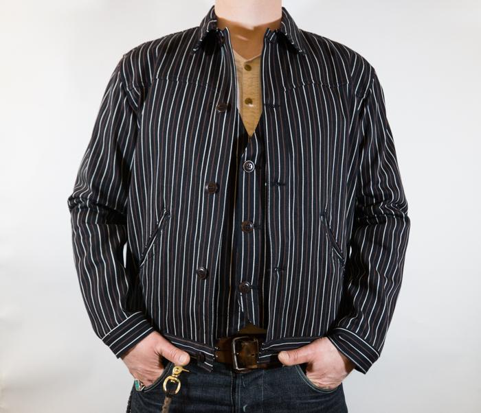 Hearst Jkt Trickery Stripe Brown/White