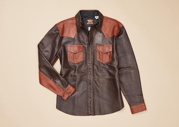 Hawley Two-Tone Leather Shirt Men