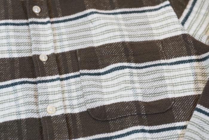 Twill Flannel L/S Shirt Moss Stripe Men - 4